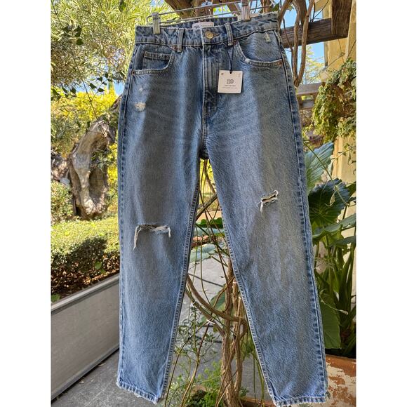 Zara Classic Mom Fit Hi-Rise Ankle Length Jeans Sz 4 (US) NWT - Picture 1 of 12